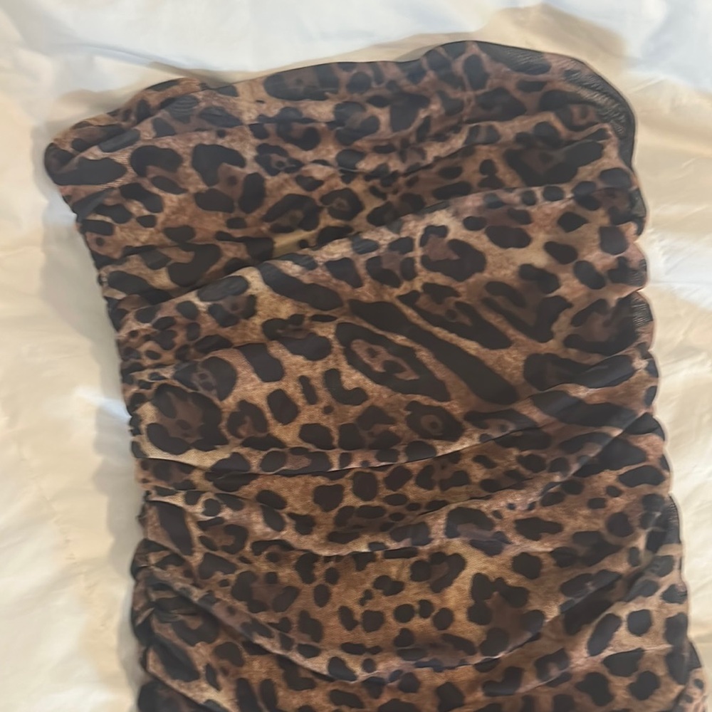 Amazon Strapless Leopard Print Dress